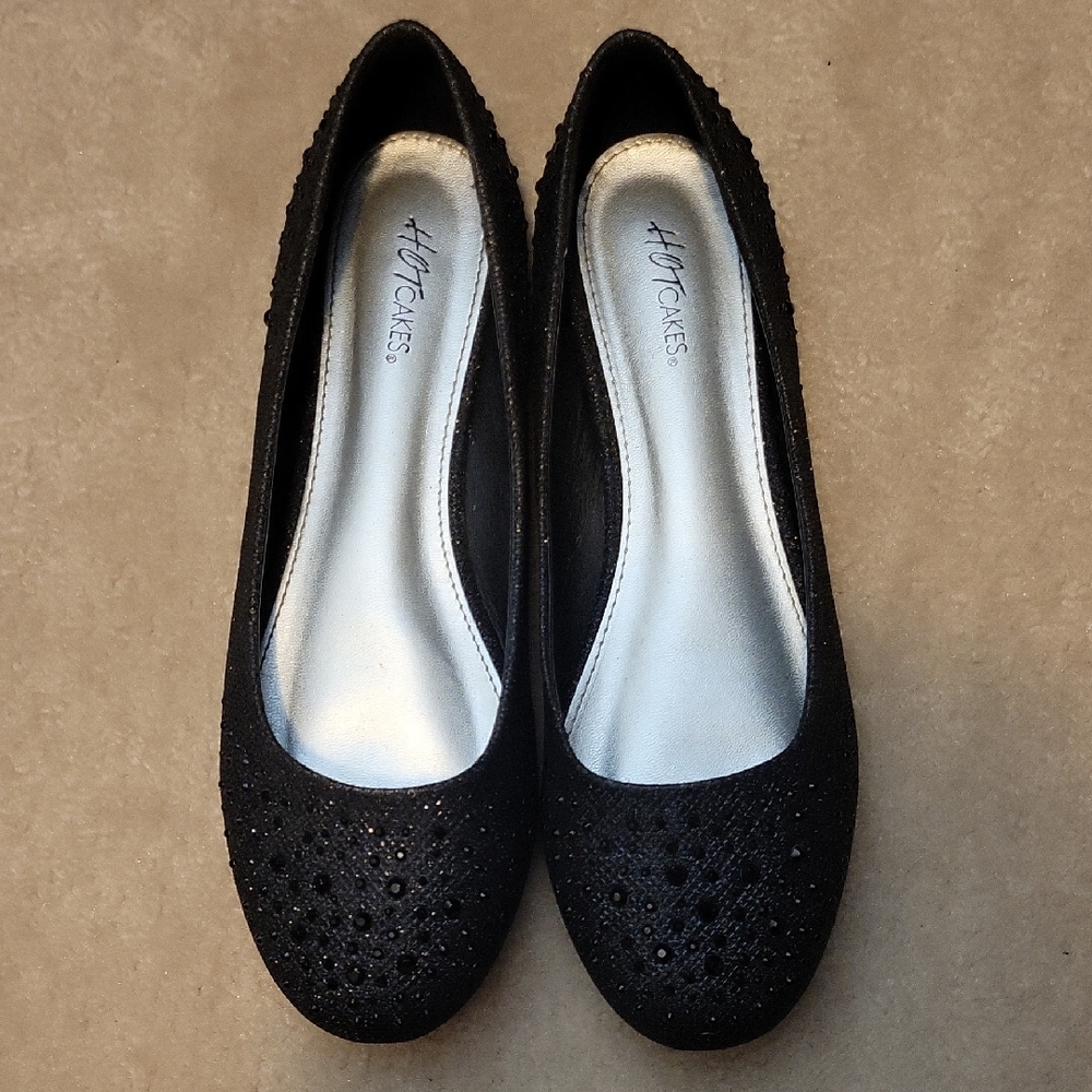 Hotcakes Black Glitter Flats 10M